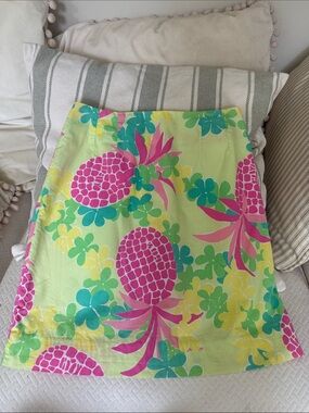 Lilly Pulitzer Pink and Lime Tropical Print Golf Skirt